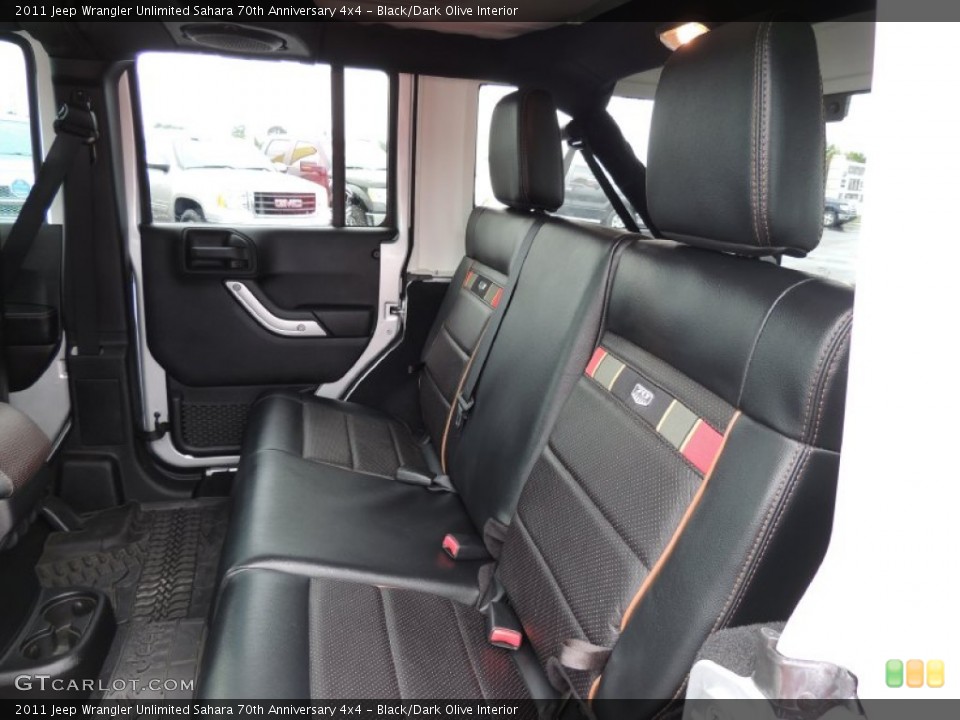 Black/Dark Olive Interior Rear Seat for the 2011 Jeep Wrangler Unlimited Sahara 70th Anniversary 4x4 #84576856