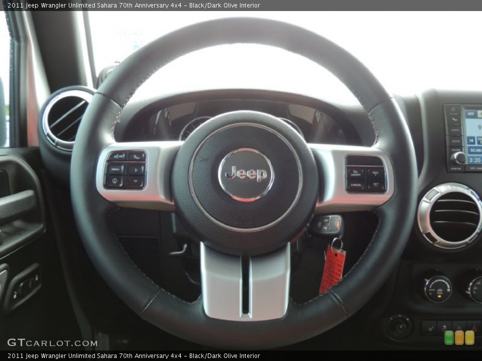 Black/Dark Olive Interior Steering Wheel for the 2011 Jeep Wrangler Unlimited Sahara 70th Anniversary 4x4 #84576952