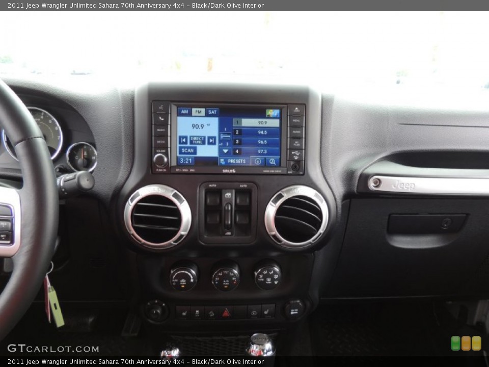 Black/Dark Olive Interior Controls for the 2011 Jeep Wrangler Unlimited Sahara 70th Anniversary 4x4 #84577024