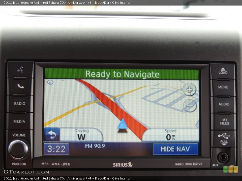 Black/Dark Olive Interior Navigation for the 2011 Jeep Wrangler Unlimited Sahara 70th Anniversary 4x4 #84577081