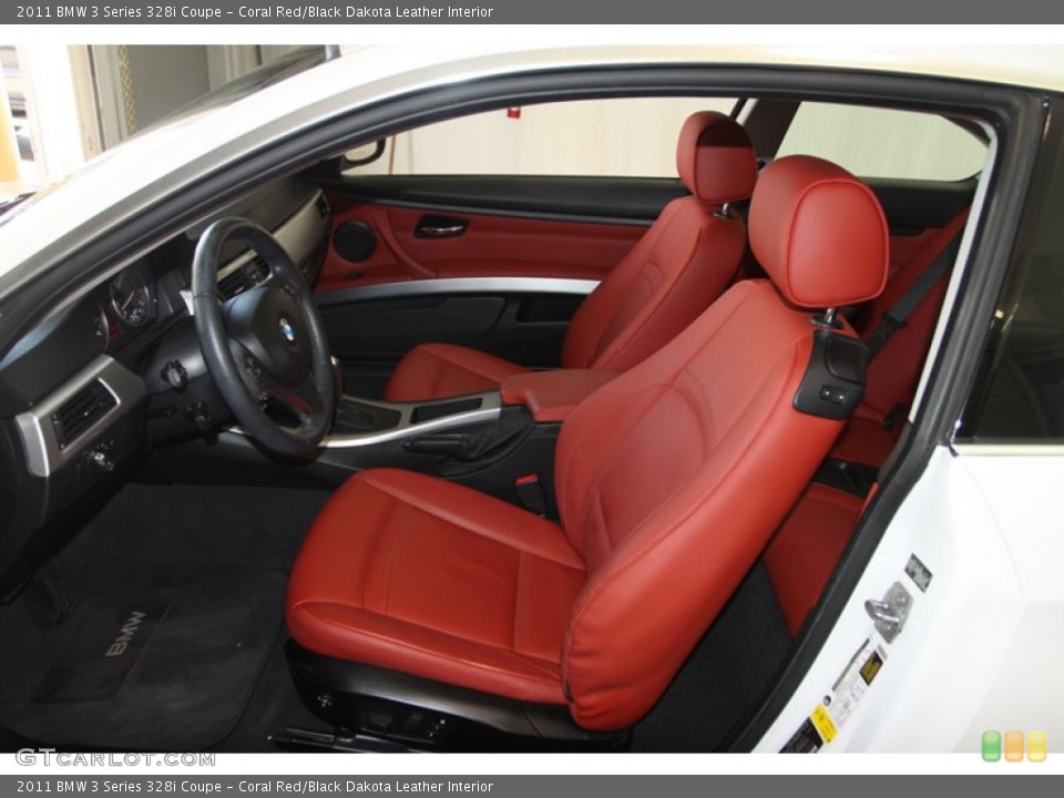 Coral Red/Black Dakota Leather Interior Photo for the 2011 BMW 3 Series 328i Coupe #84580174