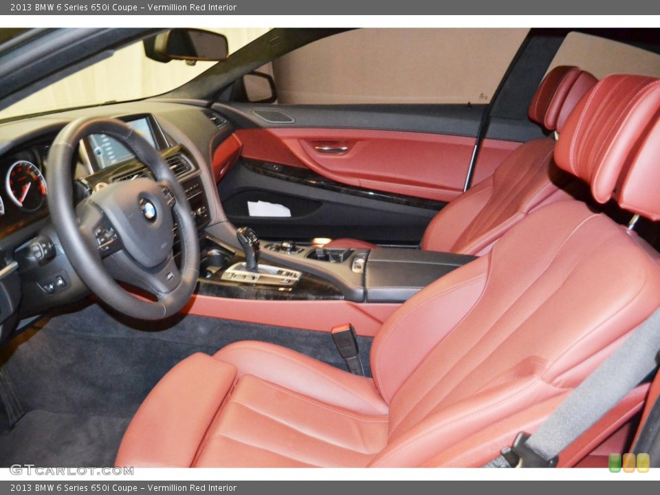 Vermillion Red Interior Front Seat for the 2013 BMW 6 Series 650i Coupe #84585886
