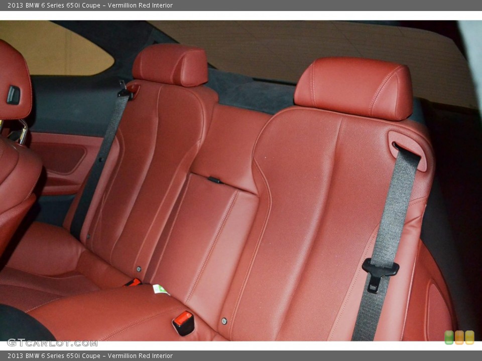 Vermillion Red Interior Rear Seat for the 2013 BMW 6 Series 650i Coupe #84586069