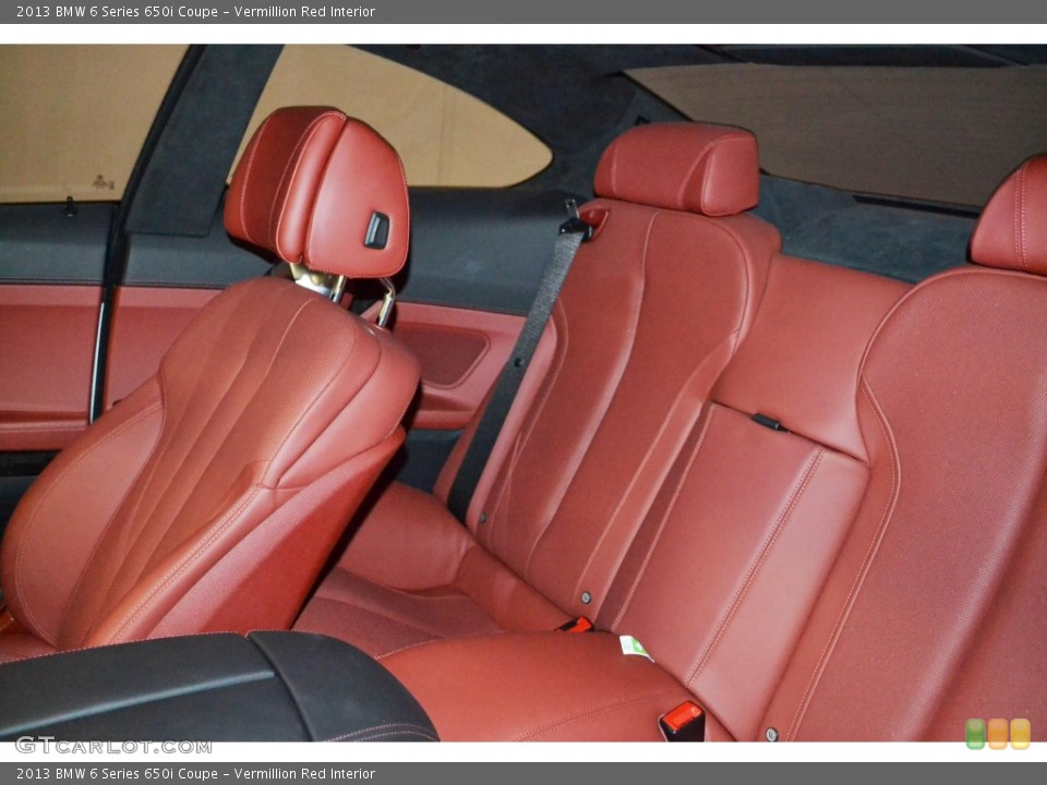 Vermillion Red Interior Rear Seat for the 2013 BMW 6 Series 650i Coupe #84586120