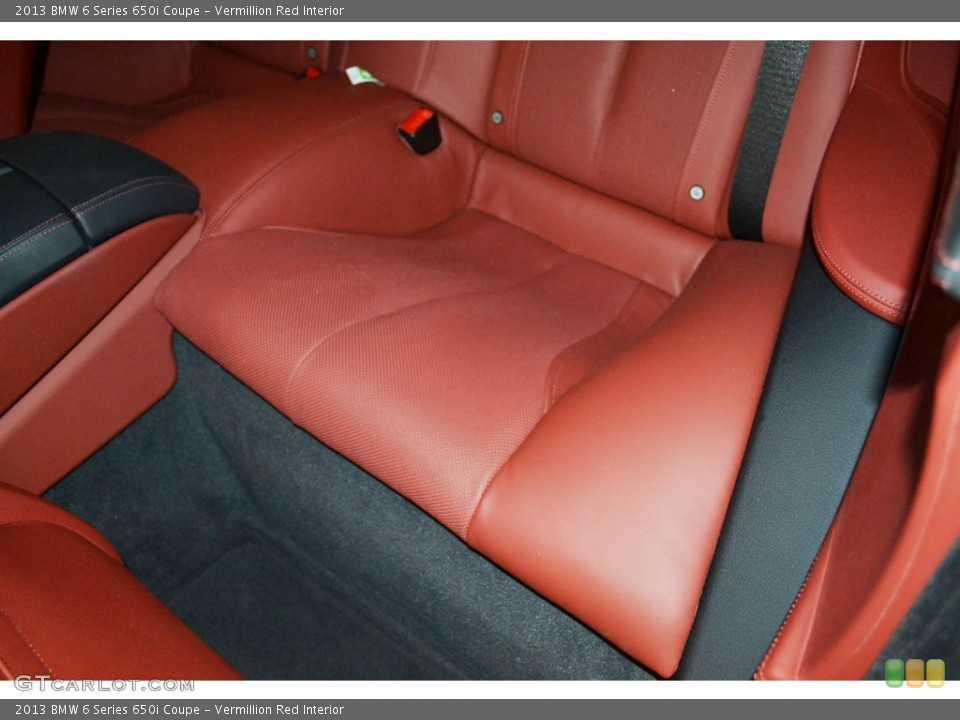 Vermillion Red Interior Rear Seat for the 2013 BMW 6 Series 650i Coupe #84586180