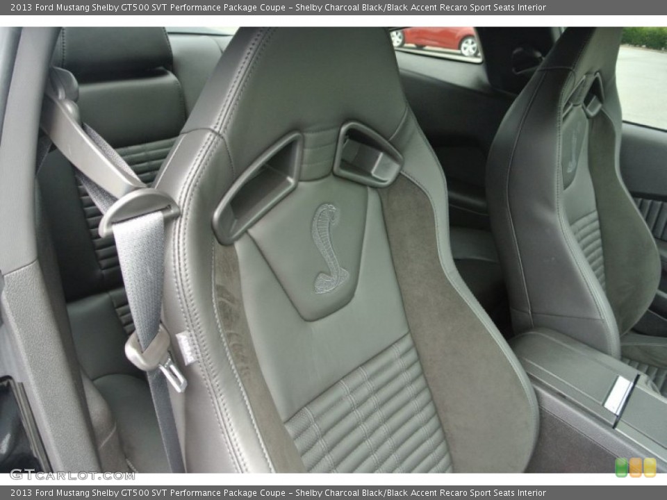 Shelby Charcoal Black/Black Accent Recaro Sport Seats Interior Front Seat for the 2013 Ford Mustang Shelby GT500 SVT Performance Package Coupe #84586594
