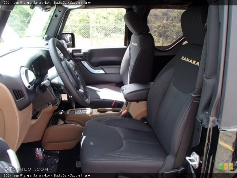 Black/Dark Saddle Interior Front Seat for the 2014 Jeep Wrangler Sahara 4x4 #84586888