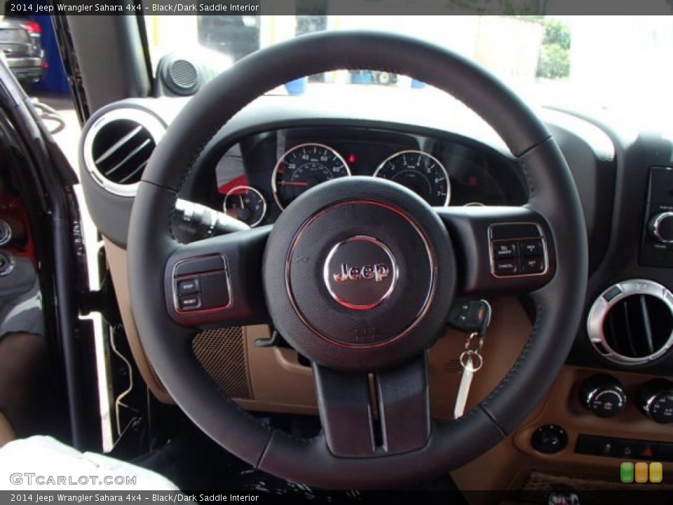 Black/Dark Saddle Interior Steering Wheel for the 2014 Jeep Wrangler Sahara 4x4 #84587065