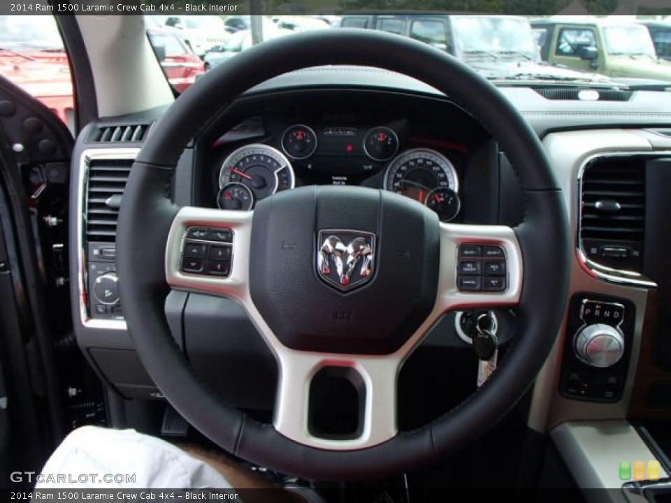 Black Interior Steering Wheel for the 2014 Ram 1500 Laramie Crew Cab 4x4 #84588454