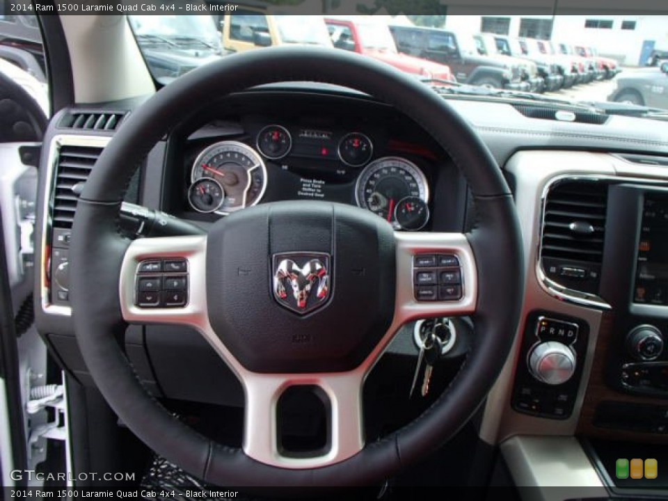 Black Interior Steering Wheel for the 2014 Ram 1500 Laramie Quad Cab 4x4 #84588913