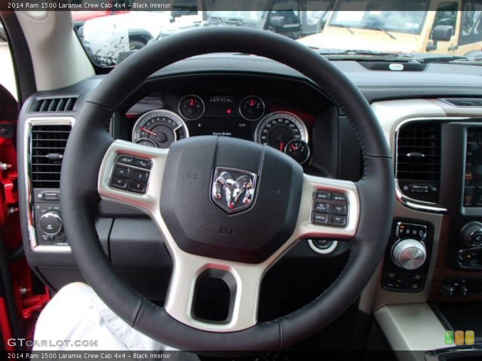Black Interior Steering Wheel for the 2014 Ram 1500 Laramie Crew Cab 4x4 #84589402