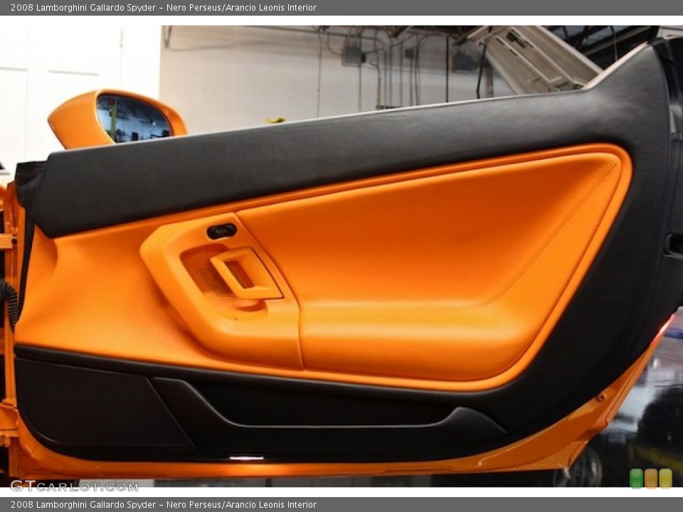 Nero Perseus/Arancio Leonis Interior Door Panel for the 2008 Lamborghini Gallardo Spyder #84593653