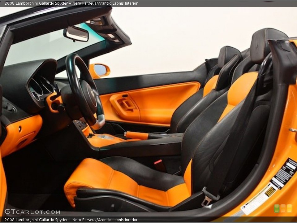 Nero Perseus/Arancio Leonis Interior Front Seat for the 2008 Lamborghini Gallardo Spyder #84593697