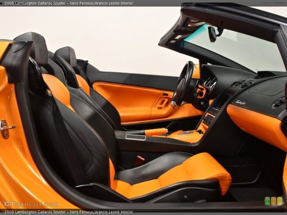 Nero Perseus/Arancio Leonis Interior Front Seat for the 2008 Lamborghini Gallardo Spyder #84593719