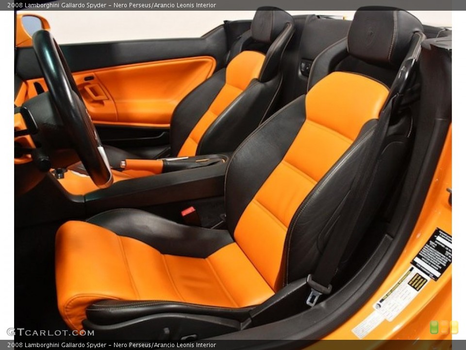 Nero Perseus/Arancio Leonis Interior Front Seat for the 2008 Lamborghini Gallardo Spyder #84593743