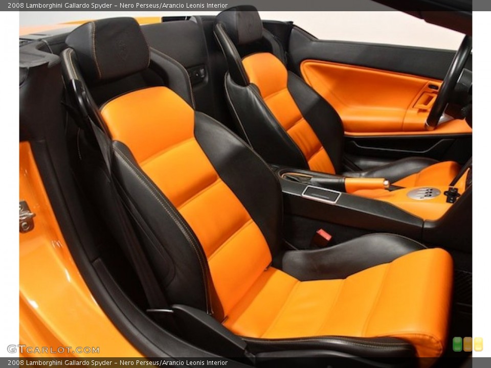 Nero Perseus/Arancio Leonis Interior Front Seat for the 2008 Lamborghini Gallardo Spyder #84593761