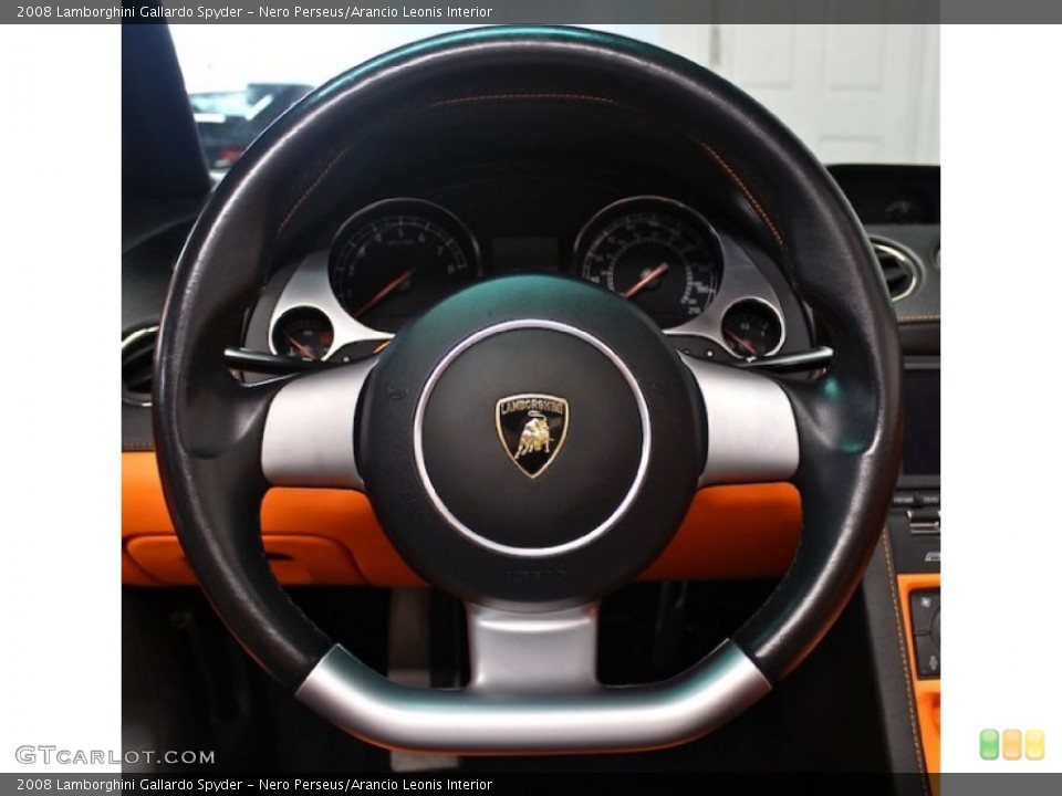 Nero Perseus/Arancio Leonis Interior Steering Wheel for the 2008 Lamborghini Gallardo Spyder #84593884