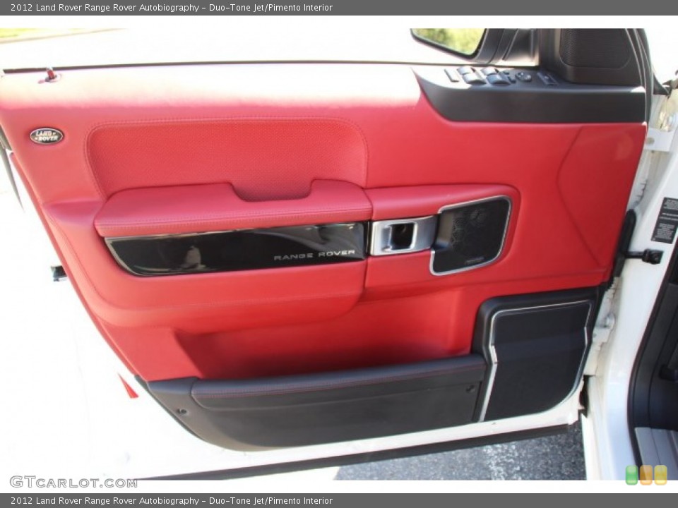 Duo-Tone Jet/Pimento Interior Door Panel for the 2012 Land Rover Range Rover Autobiography #84594859