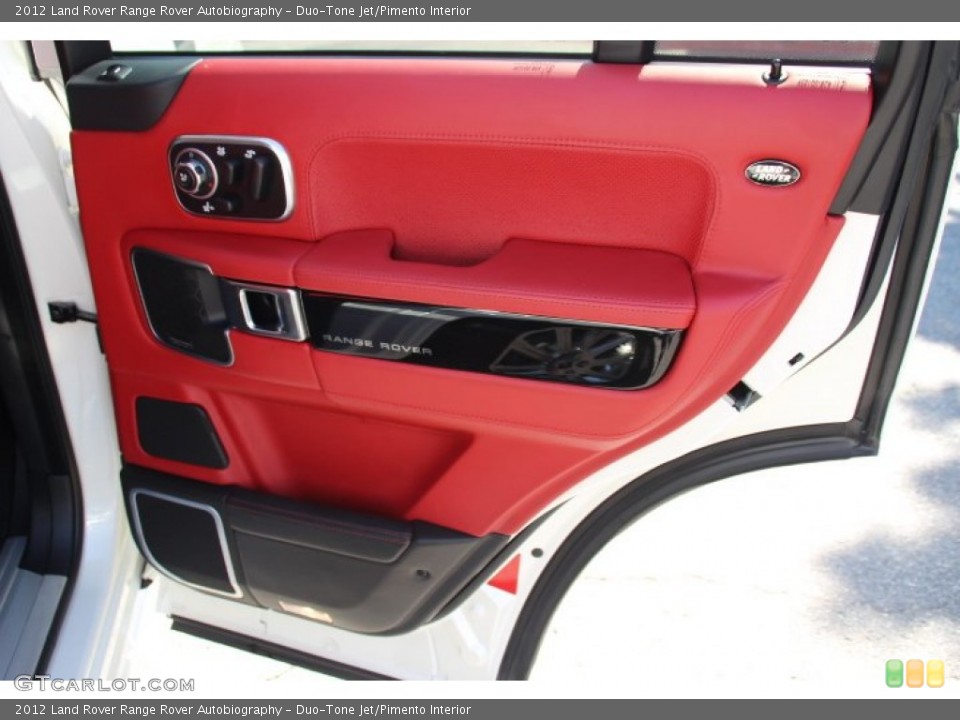 Duo-Tone Jet/Pimento Interior Door Panel for the 2012 Land Rover Range Rover Autobiography #84595177