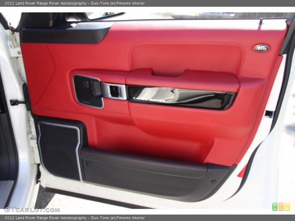 Duo-Tone Jet/Pimento Interior Door Panel for the 2012 Land Rover Range Rover Autobiography #84595303