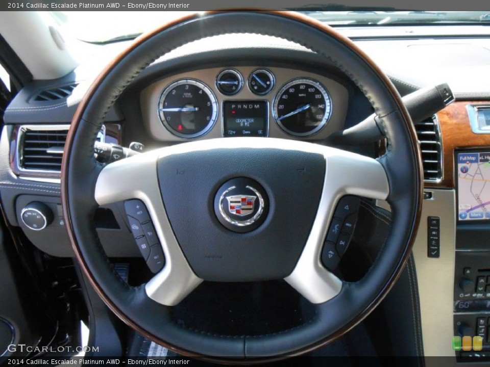 Ebony/Ebony Interior Steering Wheel for the 2014 Cadillac Escalade Platinum AWD #84599557