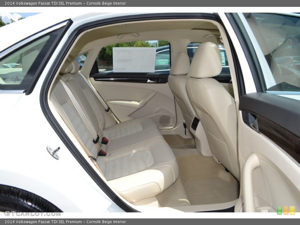 Cornsilk Beige Interior Rear Seat for the 2014 Volkswagen Passat TDI SEL Premium #84605872