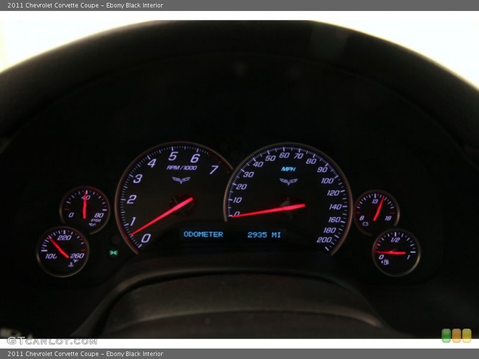 Ebony Black Interior Gauges for the 2011 Chevrolet Corvette Coupe #84606826