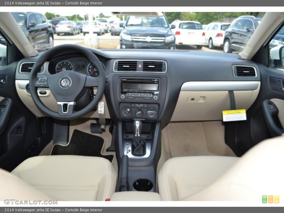 Cornsilk Beige Interior Dashboard for the 2014 Volkswagen Jetta SE Sedan #84607420