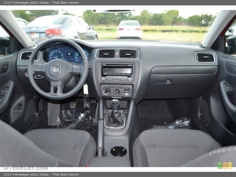 Titan Black Interior Dashboard for the 2014 Volkswagen Jetta S Sedan #84607561
