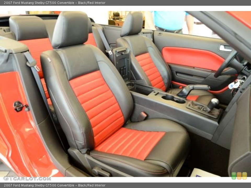 Black/Red Interior Front Seat for the 2007 Ford Mustang Shelby GT500 Convertible #84621281
