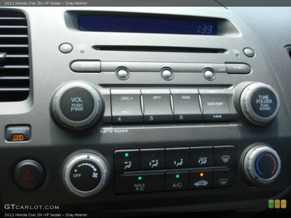 Gray Interior Controls for the 2011 Honda Civic DX-VP Sedan #84626285
