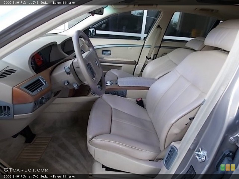 Beige III Interior Front Seat for the 2002 BMW 7 Series 745i Sedan #84642104