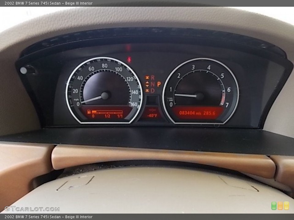 Beige III Interior Gauges for the 2002 BMW 7 Series 745i Sedan #84642950