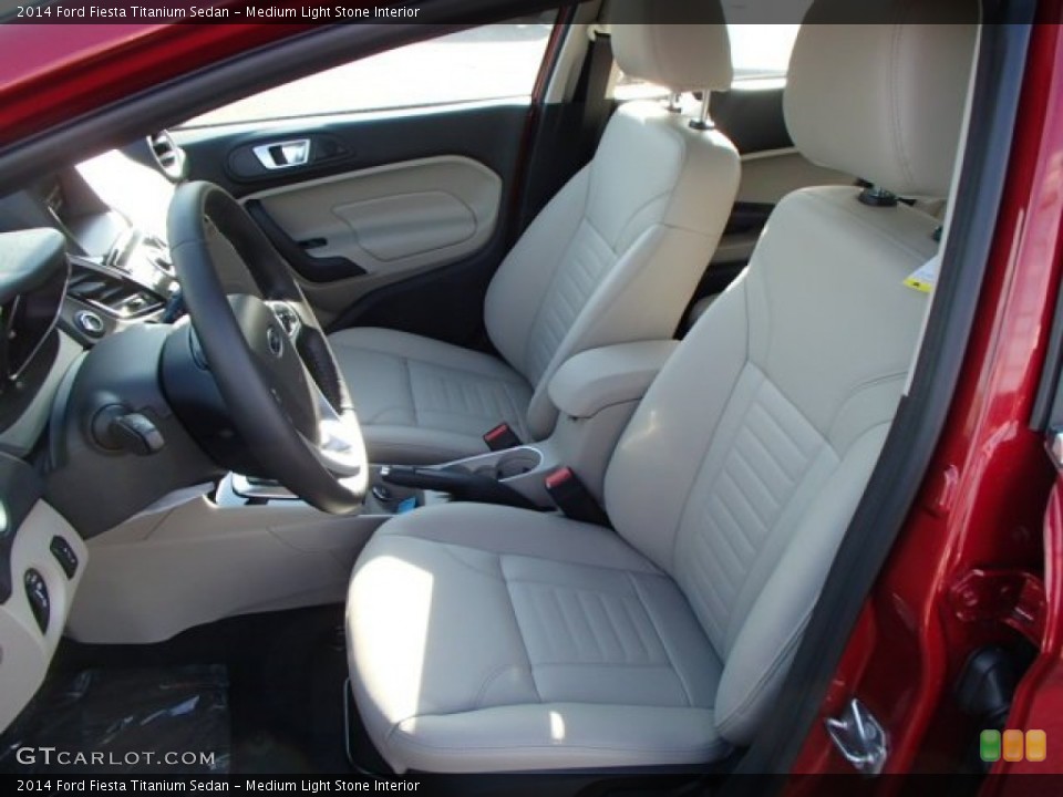 Medium Light Stone Interior Front Seat for the 2014 Ford Fiesta Titanium Sedan #84652781