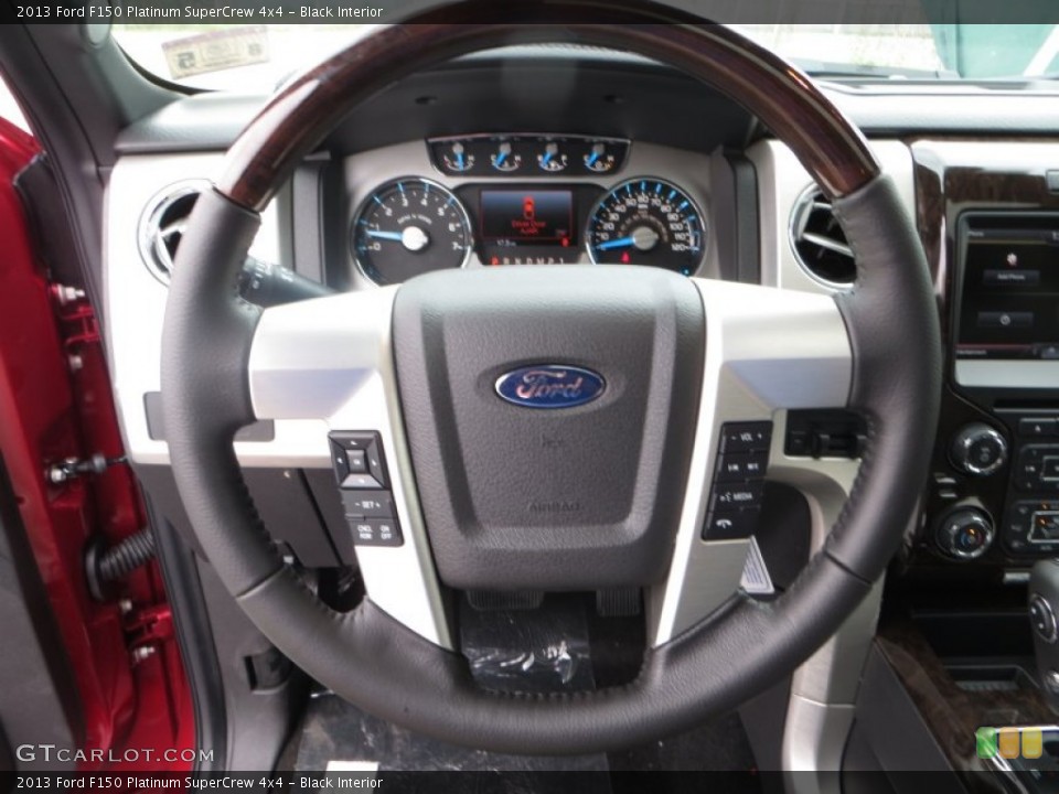 Black Interior Steering Wheel for the 2013 Ford F150 Platinum SuperCrew 4x4 #84664088