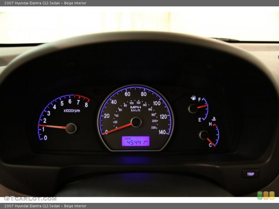 Beige Interior Gauges for the 2007 Hyundai Elantra GLS Sedan #84664649