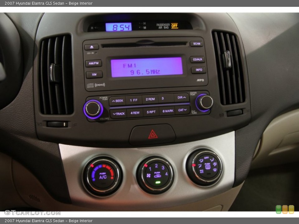 Beige Interior Controls for the 2007 Hyundai Elantra GLS Sedan #84664659