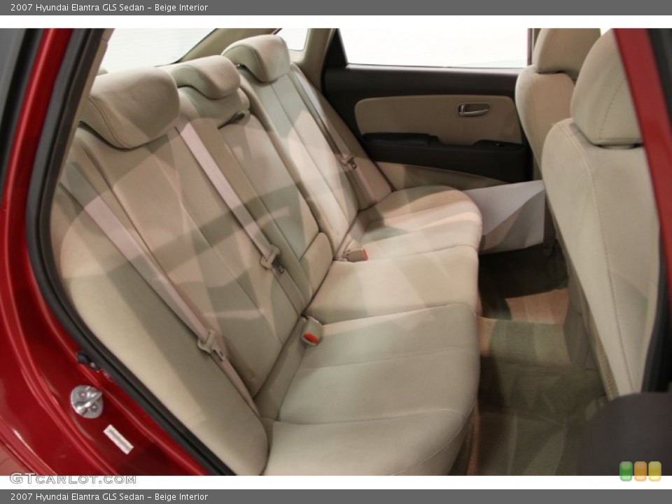 Beige Interior Rear Seat for the 2007 Hyundai Elantra GLS Sedan #84664694