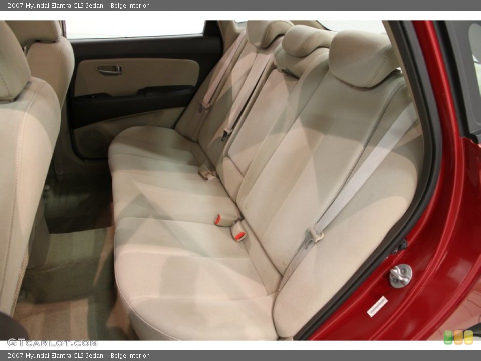 Beige Interior Rear Seat for the 2007 Hyundai Elantra GLS Sedan #84664711