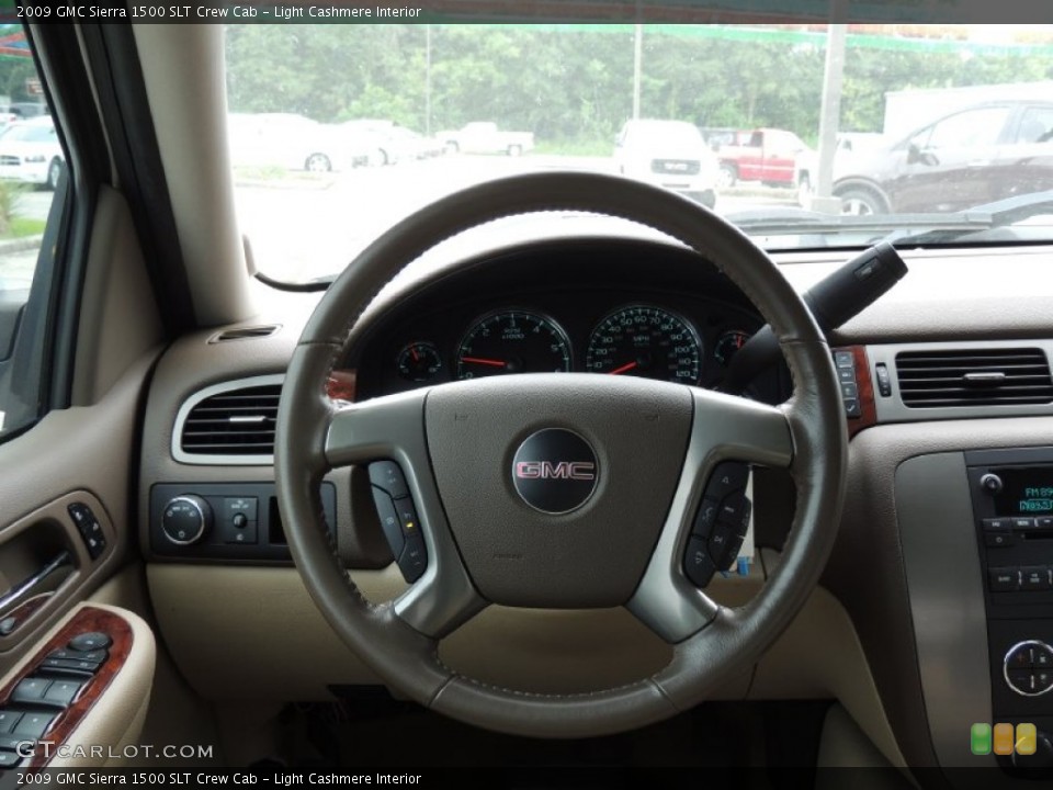 Light Cashmere Interior Steering Wheel for the 2009 GMC Sierra 1500 SLT Crew Cab #84664841