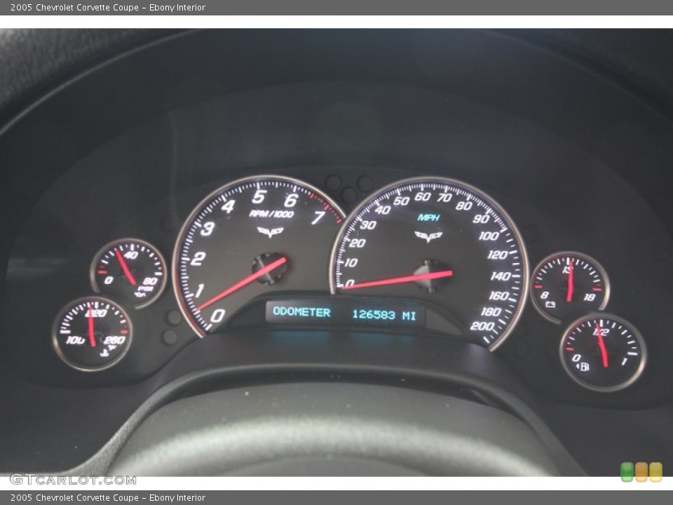 Ebony Interior Gauges for the 2005 Chevrolet Corvette Coupe #84668051