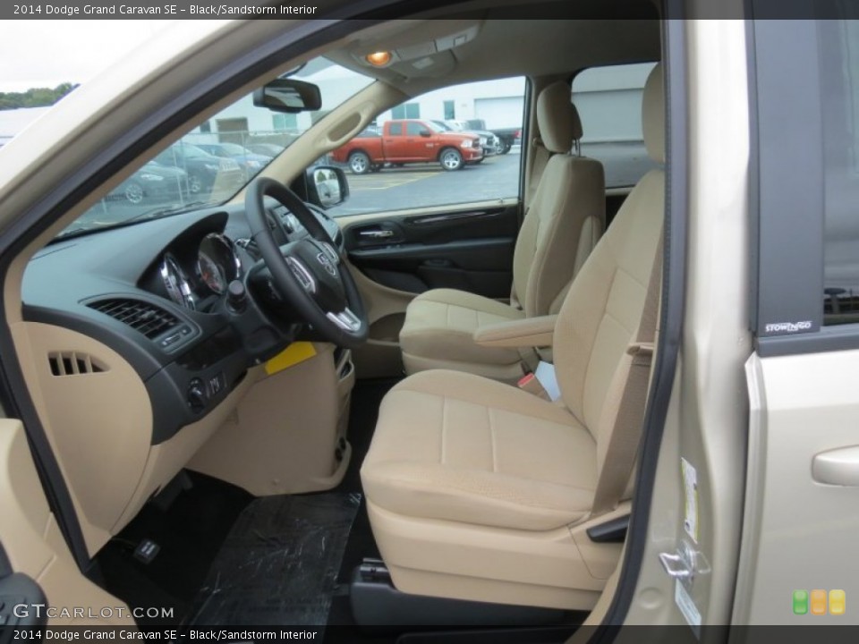 Black/Sandstorm Interior Front Seat for the 2014 Dodge Grand Caravan SE #84672549