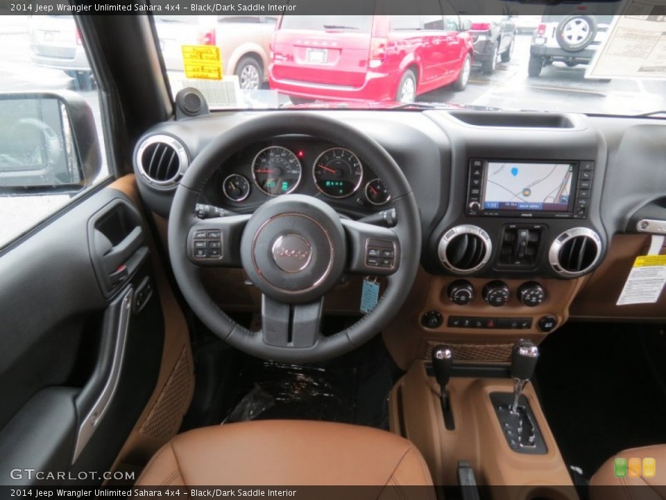 Black/Dark Saddle Interior Dashboard for the 2014 Jeep Wrangler Unlimited Sahara 4x4 #84673085