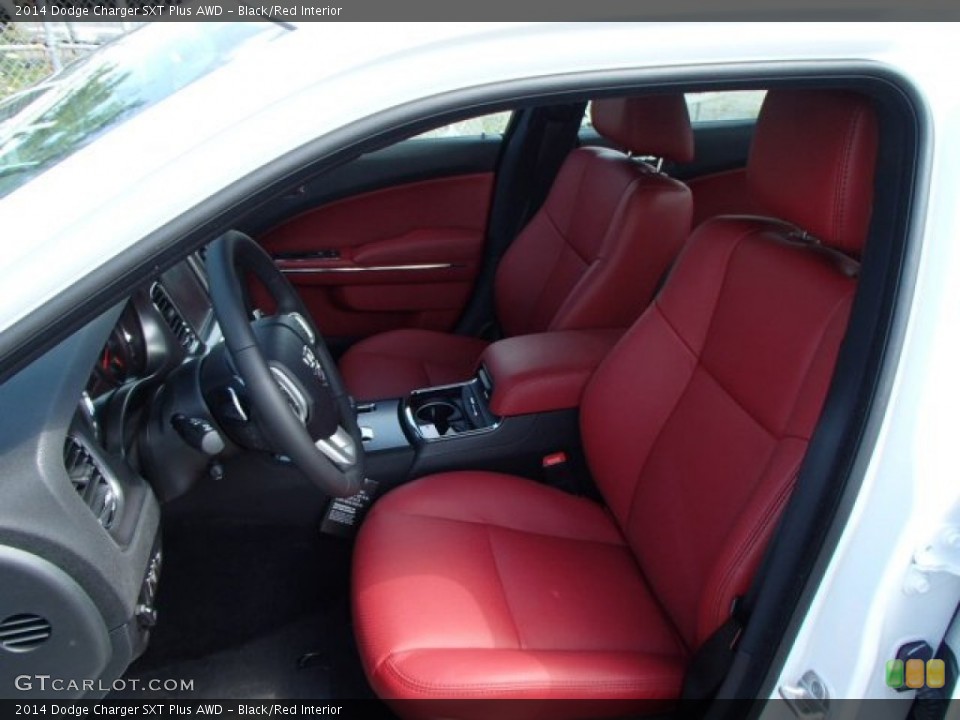 Black/Red Interior Front Seat for the 2014 Dodge Charger SXT Plus AWD #84694106
