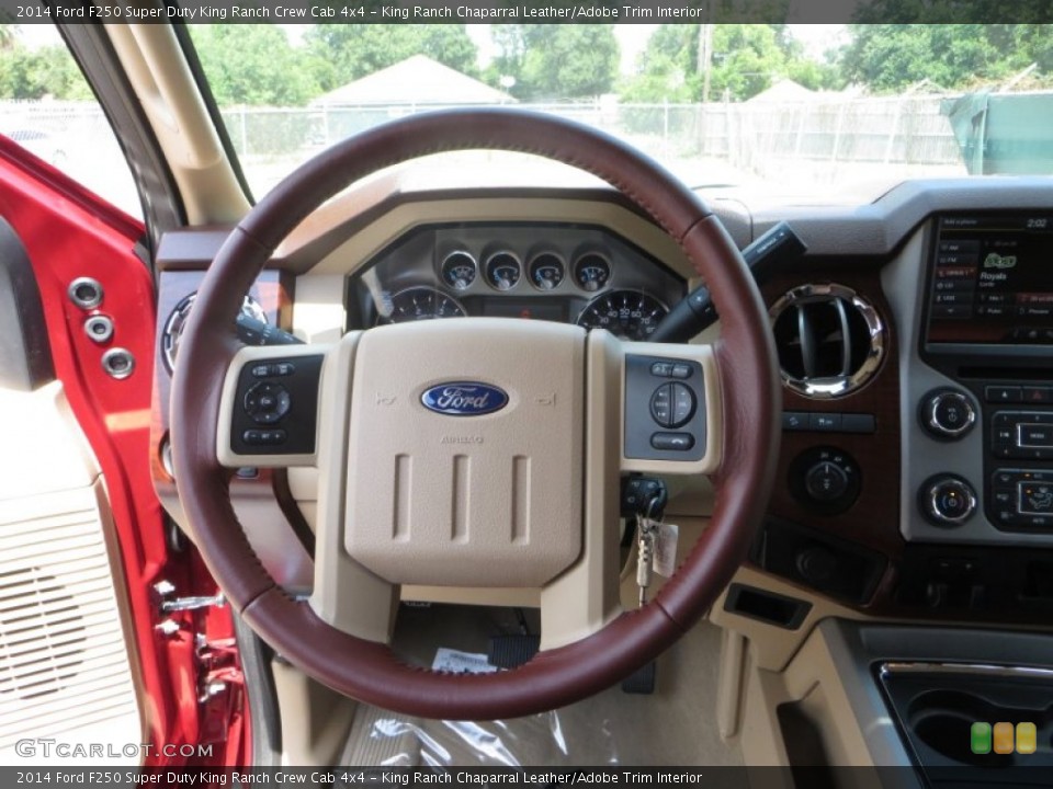 King Ranch Chaparral Leather/Adobe Trim Interior Steering Wheel for the 2014 Ford F250 Super Duty King Ranch Crew Cab 4x4 #84708632