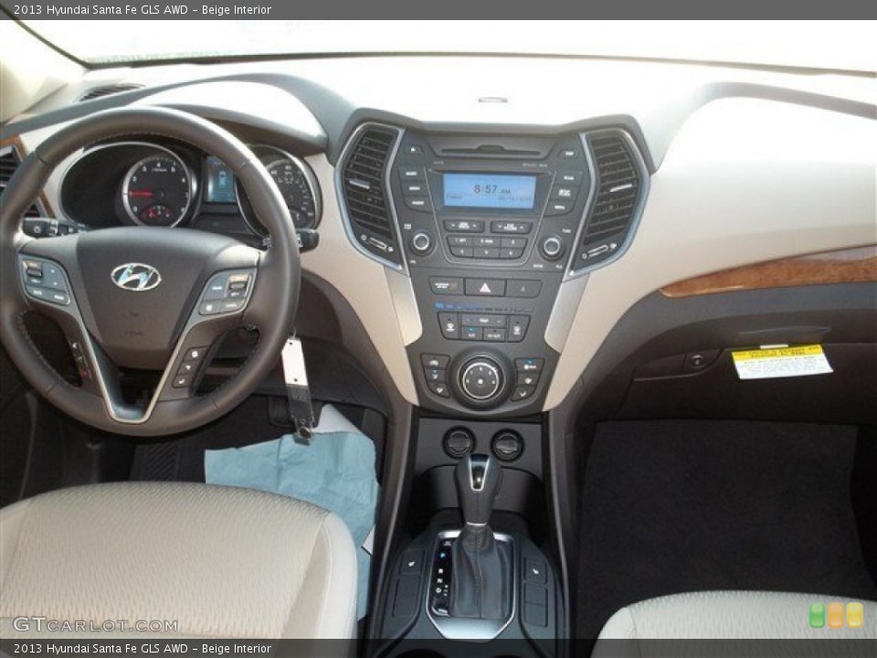 Beige Interior Dashboard for the 2013 Hyundai Santa Fe GLS AWD #84720922