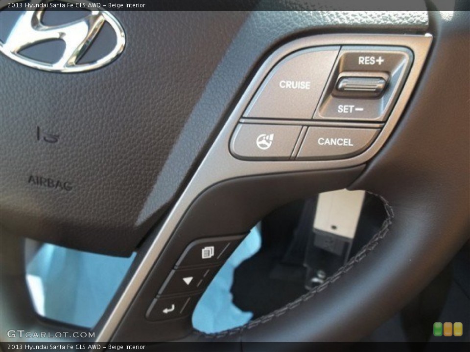 Beige Interior Controls for the 2013 Hyundai Santa Fe GLS AWD #84721204