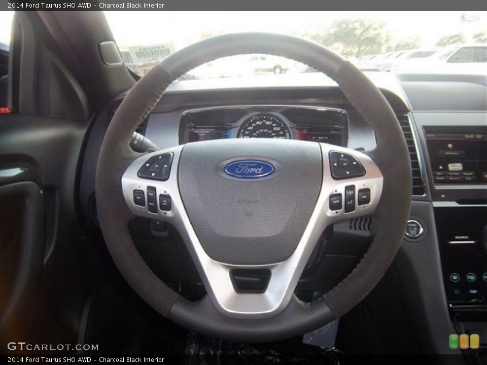 Charcoal Black Interior Steering Wheel for the 2014 Ford Taurus SHO AWD #84729139