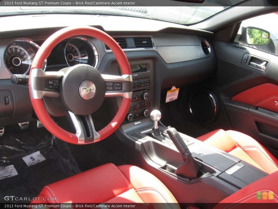 Brick Red/Cashmere Accent Interior Prime Interior for the 2013 Ford Mustang GT Premium Coupe #84730306