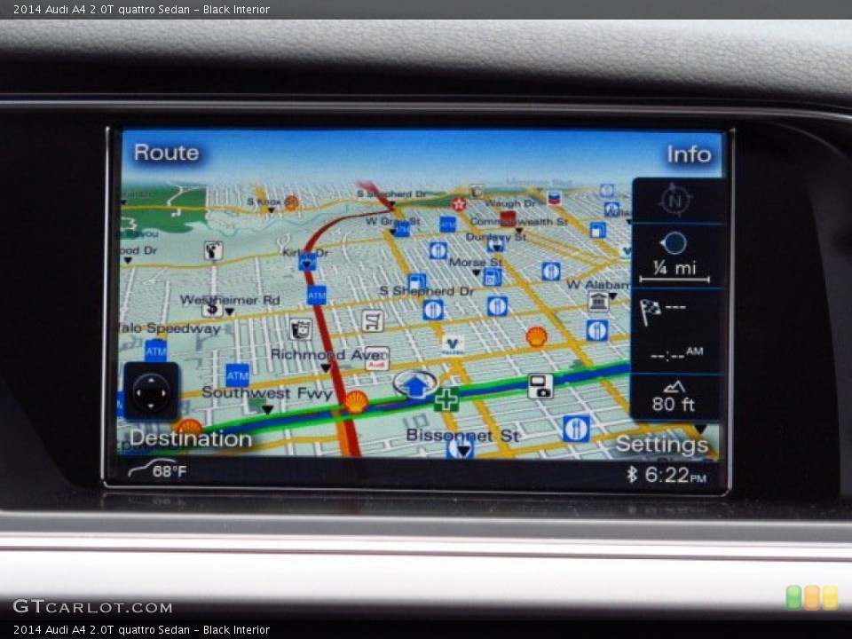 Black Interior Navigation for the 2014 Audi A4 2.0T quattro Sedan #84745073